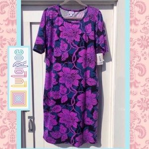 NWT LuLaRoe Julia Purple Floral Knit Dress 2XL / 14 💜